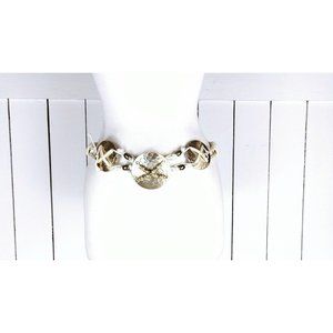 Vintage braided woven chord rope metal medallion belt